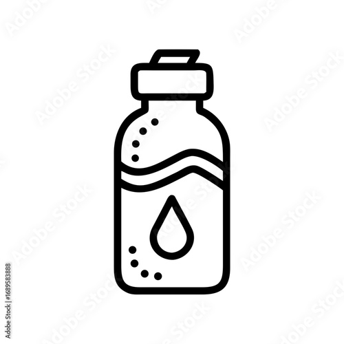 Minimalistic vector outline of a water bottle