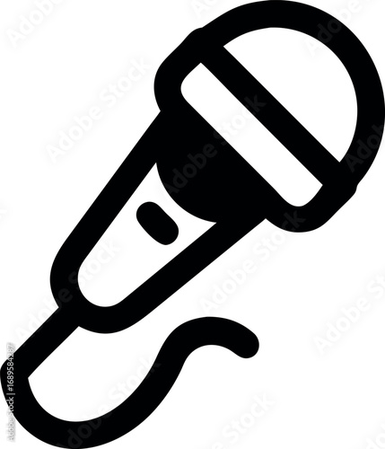 Minimalist microphone line art icon representing voice, sound, and communication for web and app design