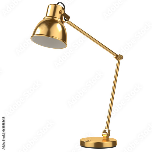 Gold Table Lamp isolated on transparent background