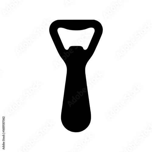 Sleek black bottle opener silhouette ready for bar, kitchen, or party use