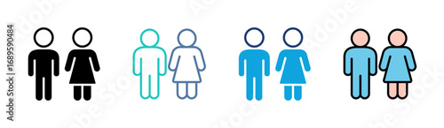 Adolescent Icon Set Multiple Style Collection