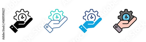 Efficiency Icon Set Multiple Style Collection