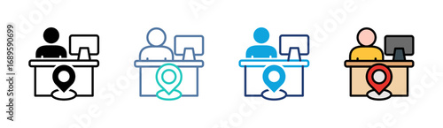 Workplace Icon Set Multiple Style Collection