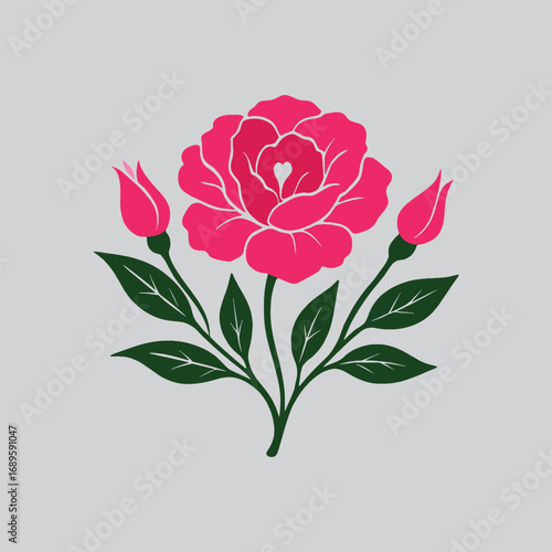 Color Ink Rose Blossom Artwork