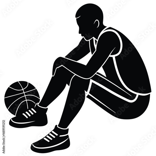 Basketball Player Tired After Game Artwork