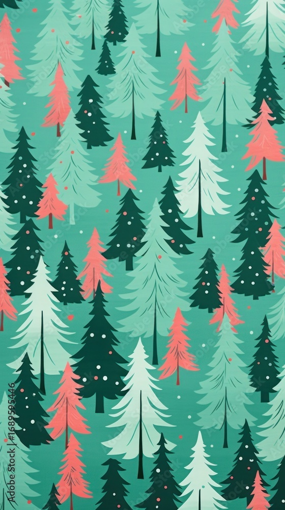 Obraz premium Christmas trees pattern christmas backgrounds plant.