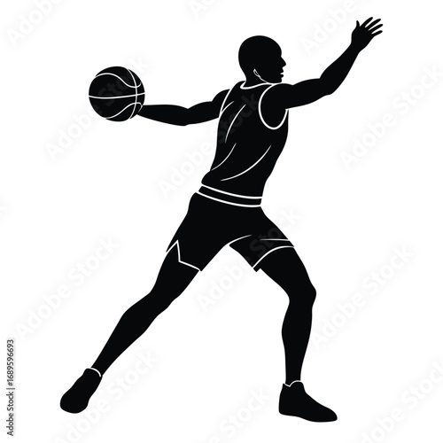 Basketball Player Passing Ball Illustration