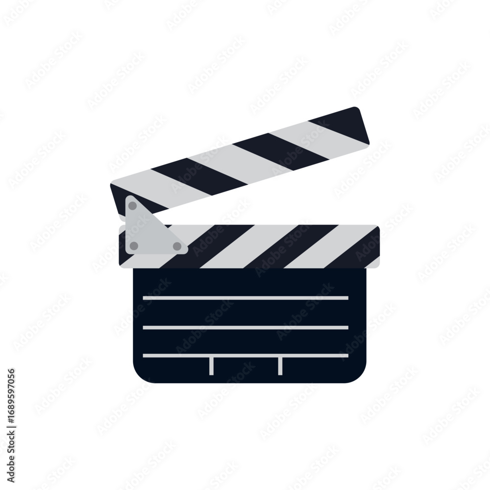 Obraz premium movie film clapper emoji symbol sign icon vector illustration isolated flat cinema action filming