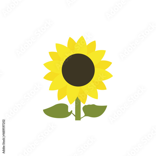 sunflower flower bloom blossom yellow emoji symbol sign icon vector illustration isolated flat