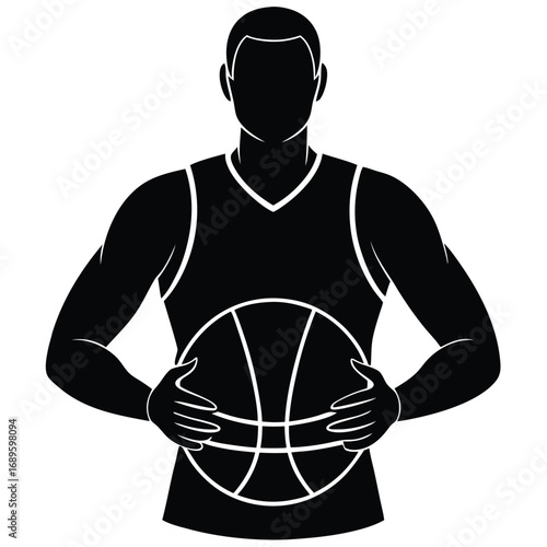 Basketball Player Holding Ball Both Hands