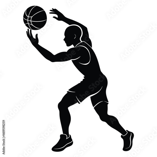 Basketball Player Shooting Pose Vector Art