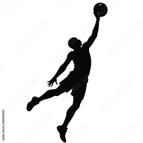 Basketball Player Dunking Ball Illustration