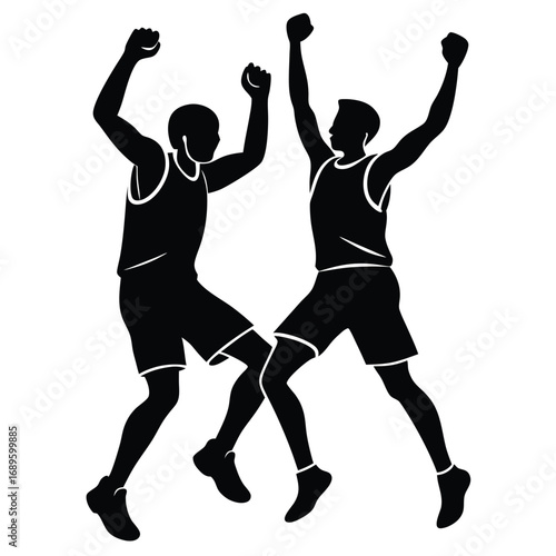 Basketball Player Chest Bump Celebration
