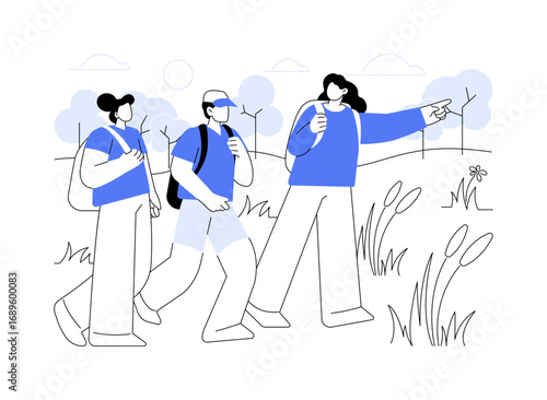 Summer hiking isolated cartoon vector illustrations.