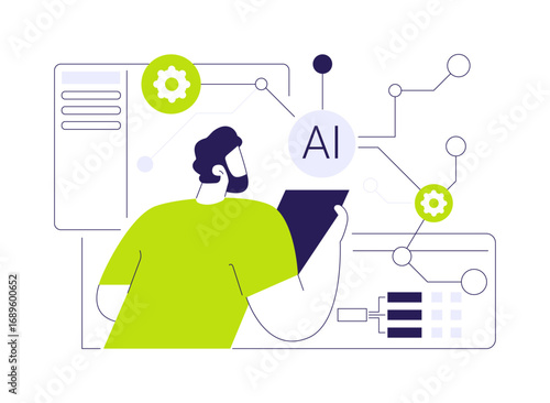 AI Research Scientist abstract concept vector illustration.