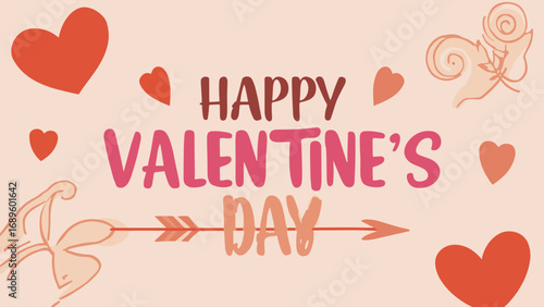 Cute Happy Valentine's day Special, Valentine day poster, cute cliparts, romantic cliparts , 