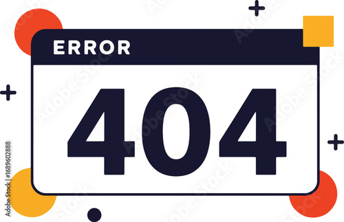 Modern flat design illustration of a 404 error message. Abstract concept for a page not found warning or a system failure notification on a website