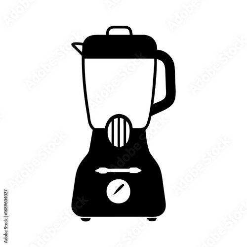 Vector art of black and white vector illustration of a blender, ideal for culinary and kitchenrelated designs