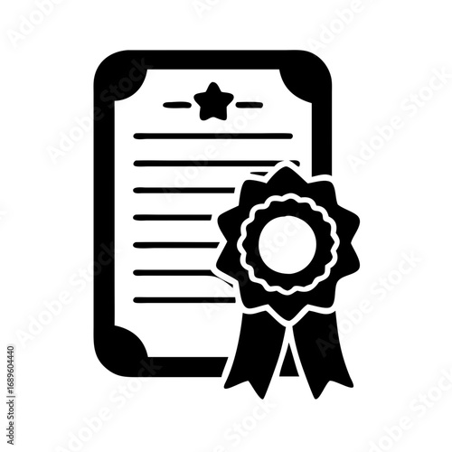 black certificate with ribbon award clip art preview