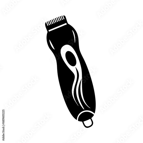 Vector art of black and white vector illustration of a hair clipper a simple and modern design for barbershop or grooming services
