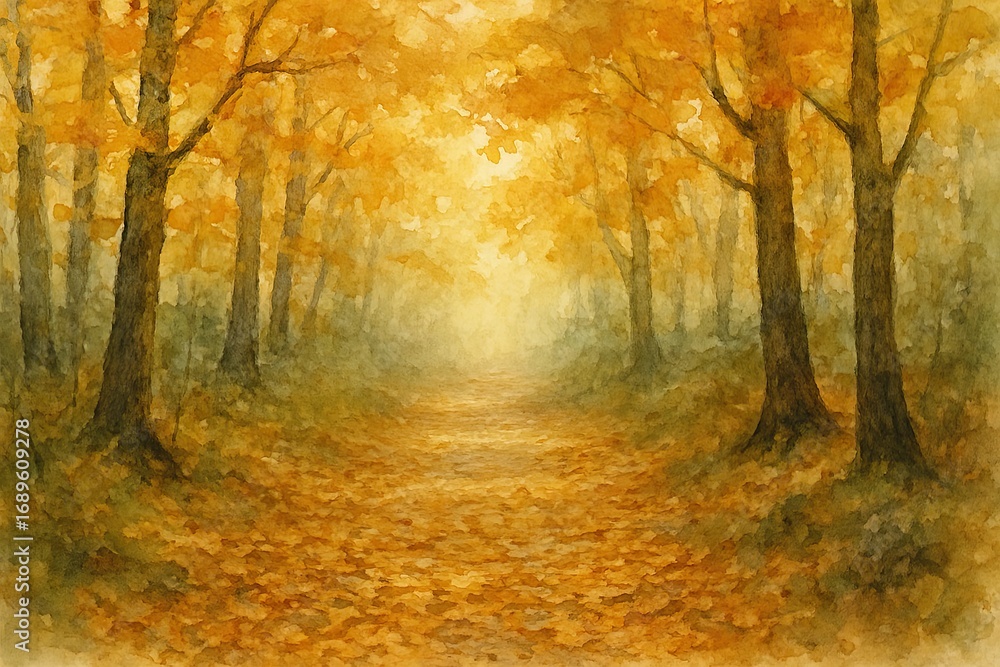 Fototapeta premium Light at the End of the Autumn Woods