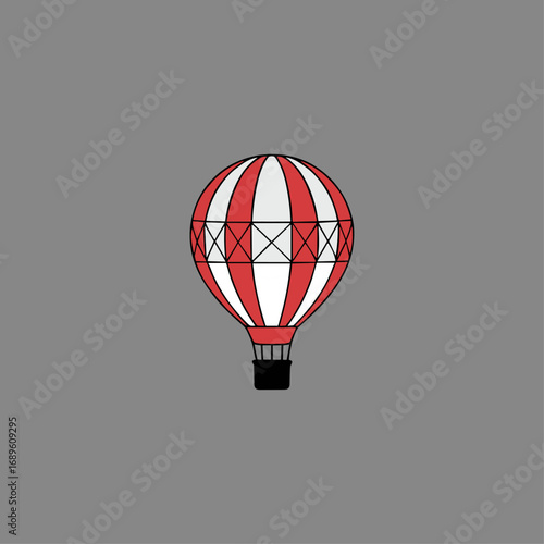 Hot air balloon icon logo flat vector design