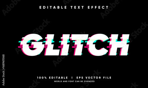glitch black background vector text effect with modern style