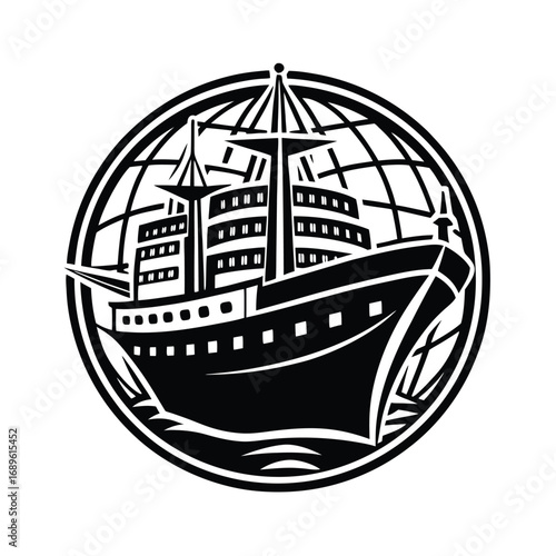 Vector illustration of a nautical vessel for sea travel and vacation