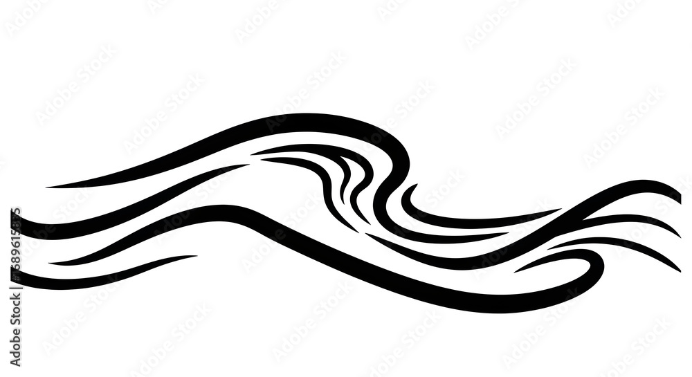 Obraz premium Dynamic black waves create a modern abstract design perfect for backgrounds and graphic elements