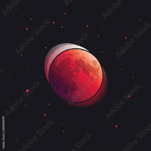 
Vector Space Blood Moon Pixel Art