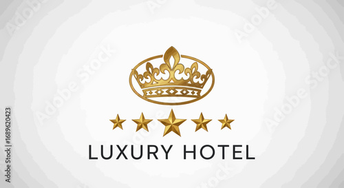 Luxury Golden Crown Logo for Premium Brand or Hotel Identity