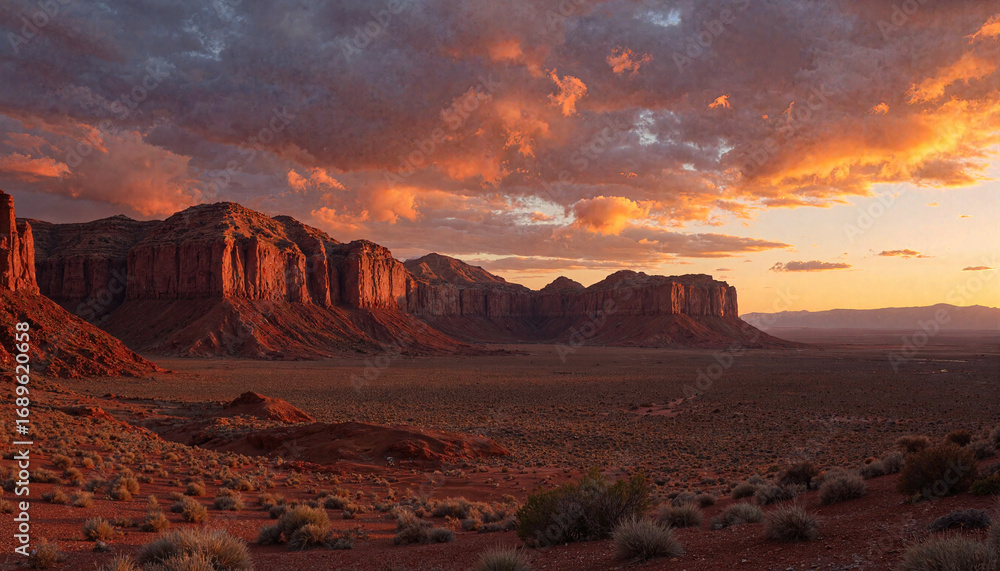 Naklejka premium monument valley sunset