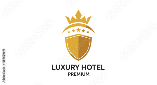 Luxury Golden Crown Logo for Premium Brand or Hotel Identity