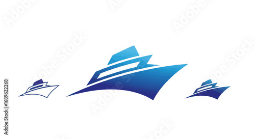 Stylized illustration of a wave cresting, with shades of turquoise and blue, against a white background, creating a dynamic circular motion.