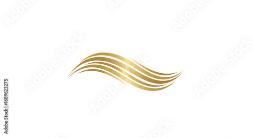 Golden, flowing strands of hair depicted in a stylized, wavy design against a clean white background.