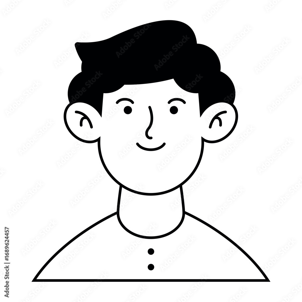 Obraz premium Avatar Male User Vector Illustration