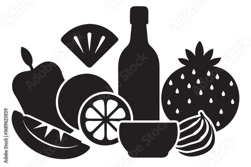Food silhouette icons for design projects