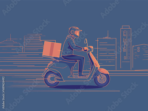 Delivery Rider on Scooter