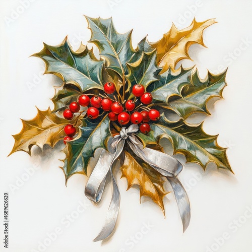 Christmas Bough of Holly leaves leaf christmas.