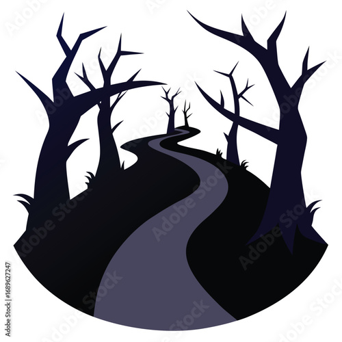 Haunted Forest Path Spooky Background