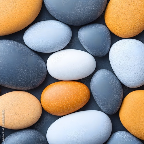 Abstract Colorful Stones Background Texture Grey White Orange