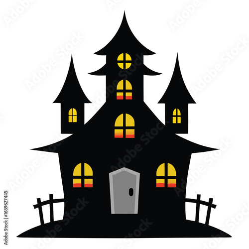 Spooky Haunted House Dark Background Art