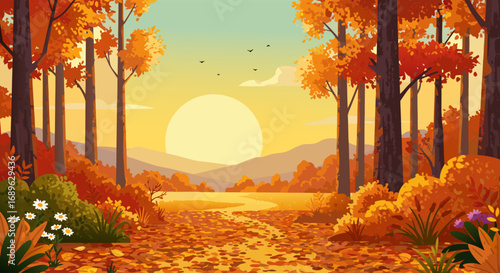 Two Golden Seasons A Scenic Journey Through a Vibrant Autumn Forest Landscape