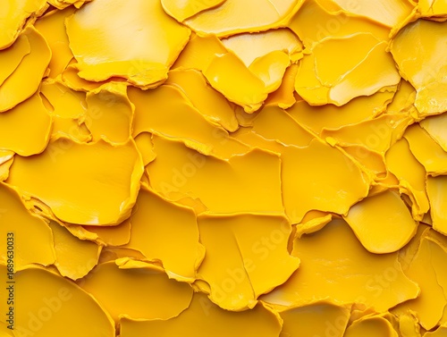 Abstract Yellow Paint Texture Background Impasto Style
