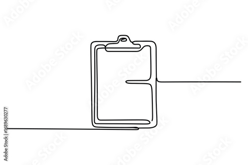Document Board Sketch – Minimalist Office Tool One Line Art