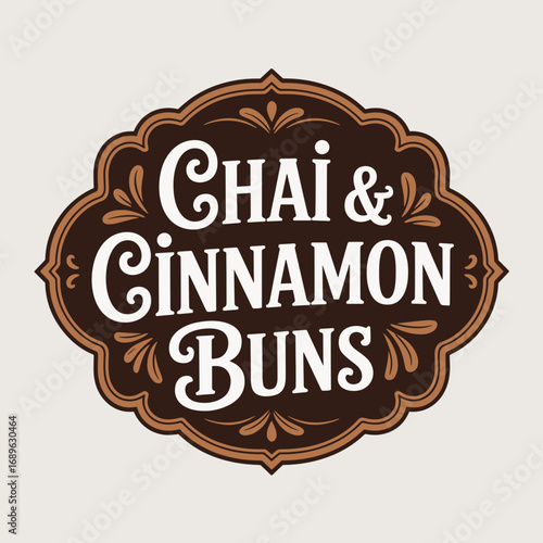 Vintage Chai and Cinnamon Buns Café Poster