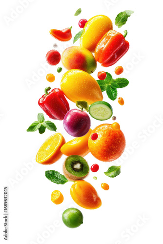 Wallpaper Mural Vibrant fruits and vegetables cascading Torontodigital.ca