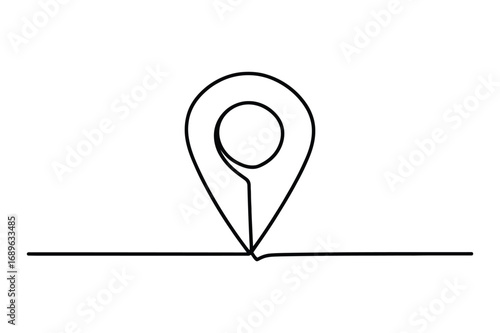 Single Line Drawing of a Location Marker – Minimalist Navigation Icon