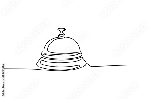 Single Line Drawing of a Service Bell – Minimalist Hospitality Graphic
