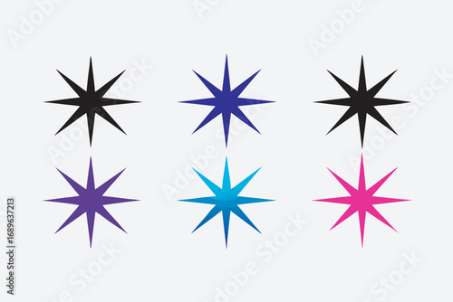 Horizontal design showcasing six distinct variations
